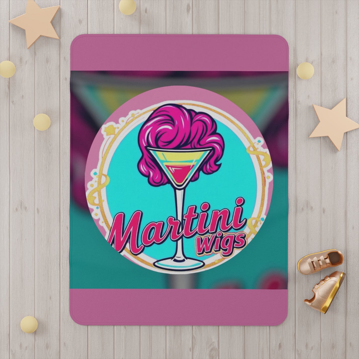 Whimsical Martini Wigs Toddler Blanket