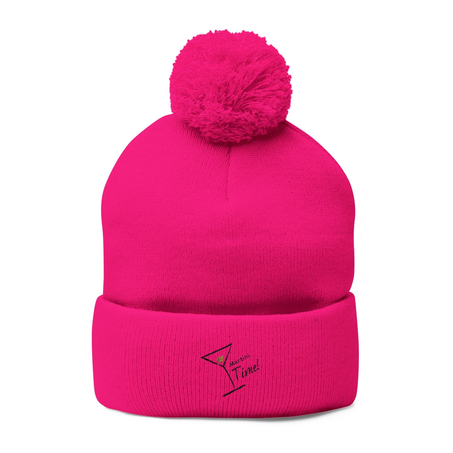 Cozy Pom-Pom Knit Cap for Cold Days, Embroidered Beanie for Winter, Perfect Gift for Friends, Outdoor Fun, Holiday Accessories.