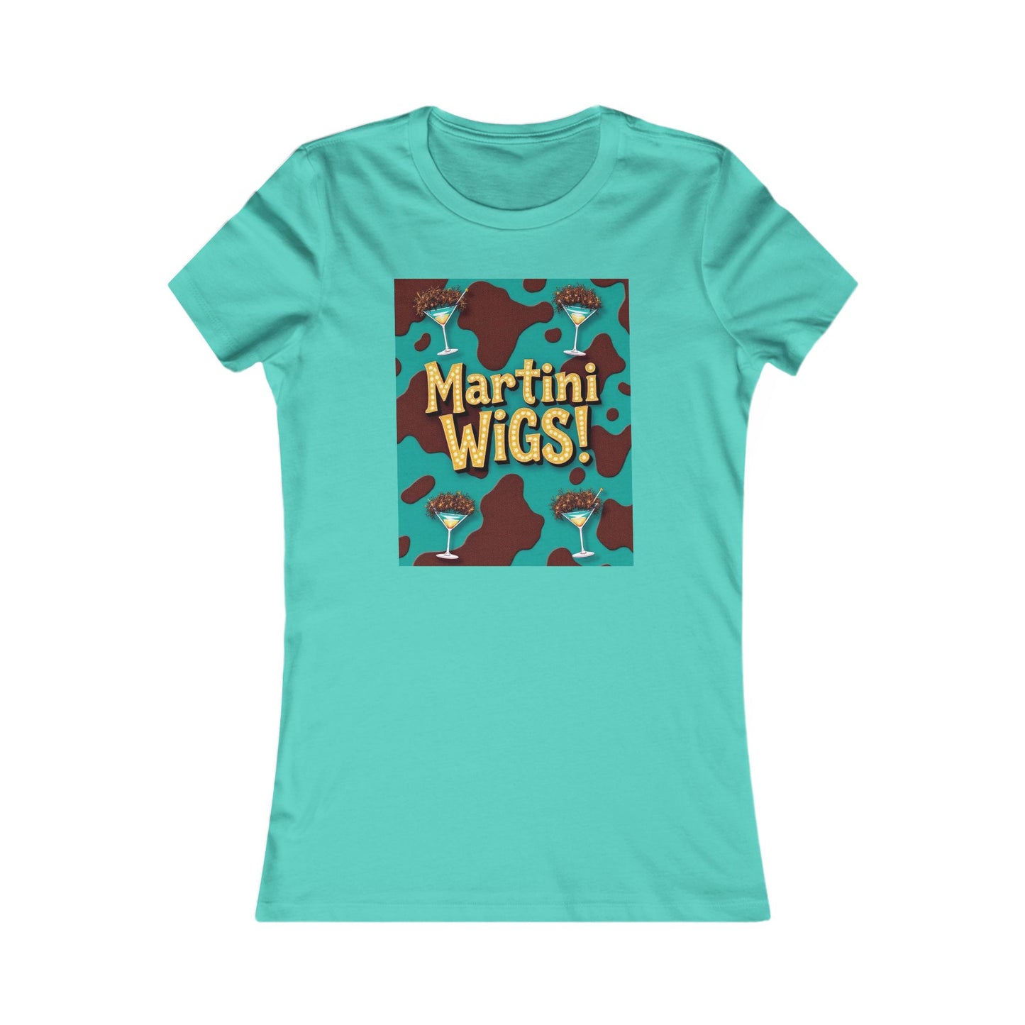 Martini Wigs Women's Tee, Fun Party T-Shirt, Cocktail Lover Gift, Unique Graphic Top, Women's Casual Wear, Birthday Celebration.
