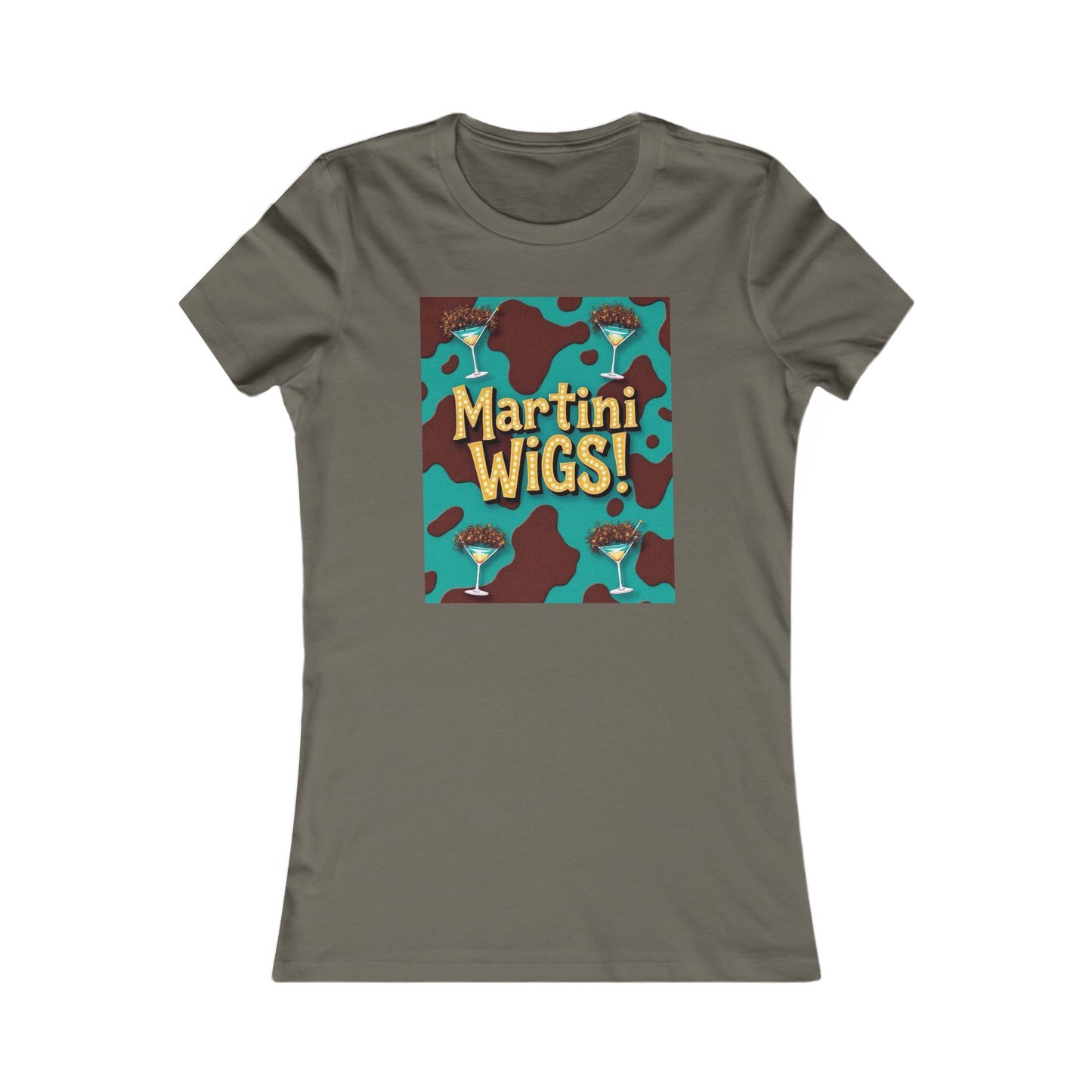 Martini Wigs Women's Tee, Fun Party T-Shirt, Cocktail Lover Gift, Unique Graphic Top, Women's Casual Wear, Birthday Celebration.