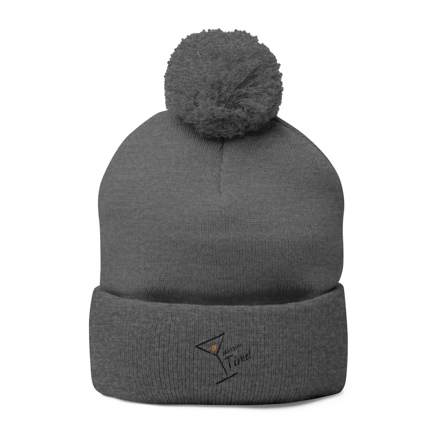 Cozy Pom-Pom Knit Cap for Cold Days, Embroidered Beanie for Winter, Perfect Gift for Friends, Outdoor Fun, Holiday Accessories.