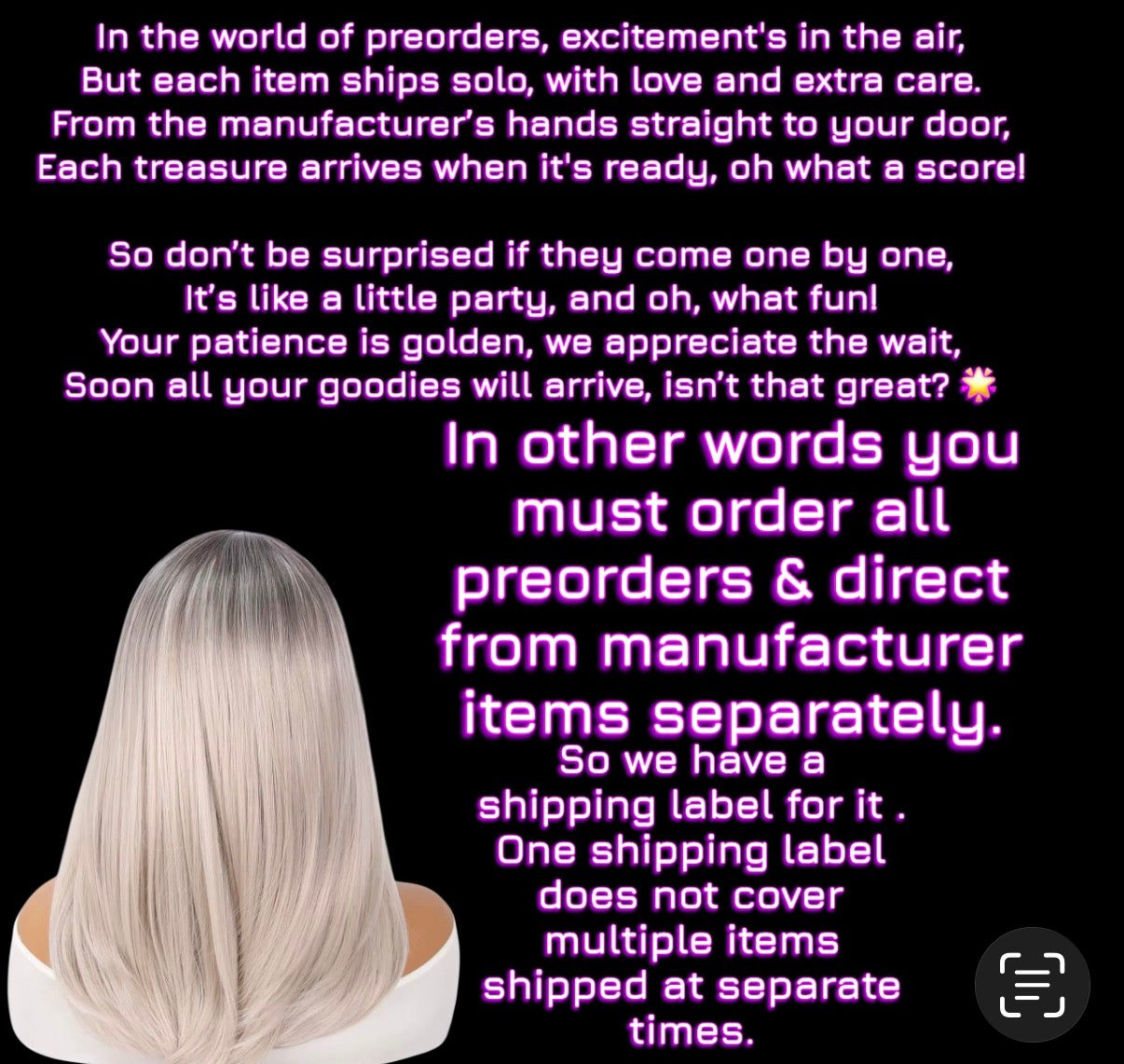 Francine- pre order only! Due November