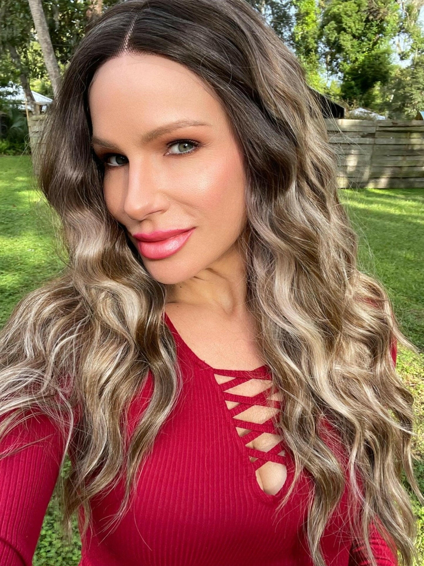 Aire - Light Brunette W/ Highlights T - Part - Martini Wigs