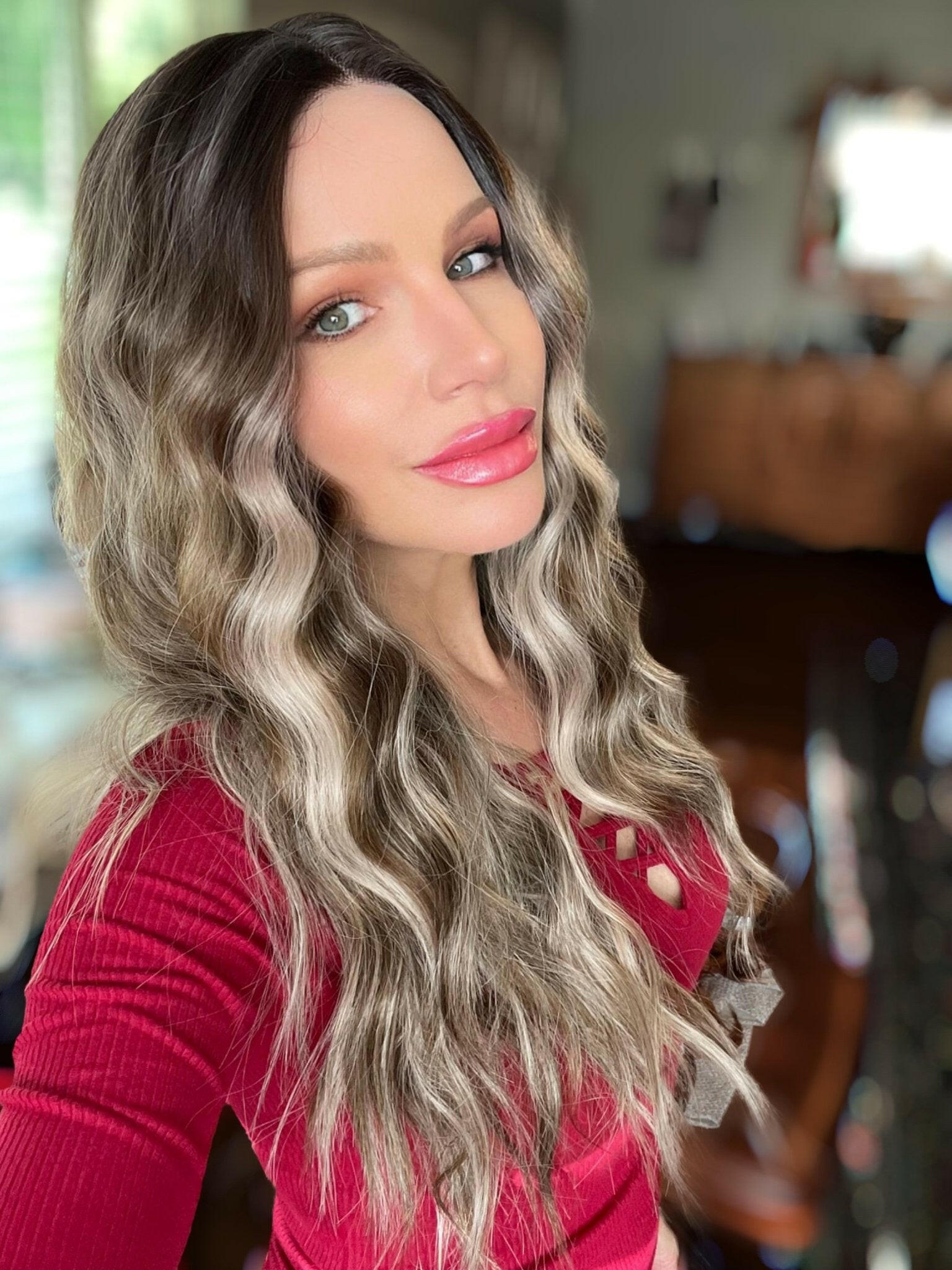 Aire - Light Brunette W/ Highlights T - Part - Martini Wigs