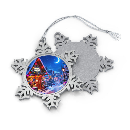 Pewter Snowflake Ornament | Winter Decor, Christmas Gift, Holiday Tree Decoration, Unique Keepsake, Seasonal Home Accent.