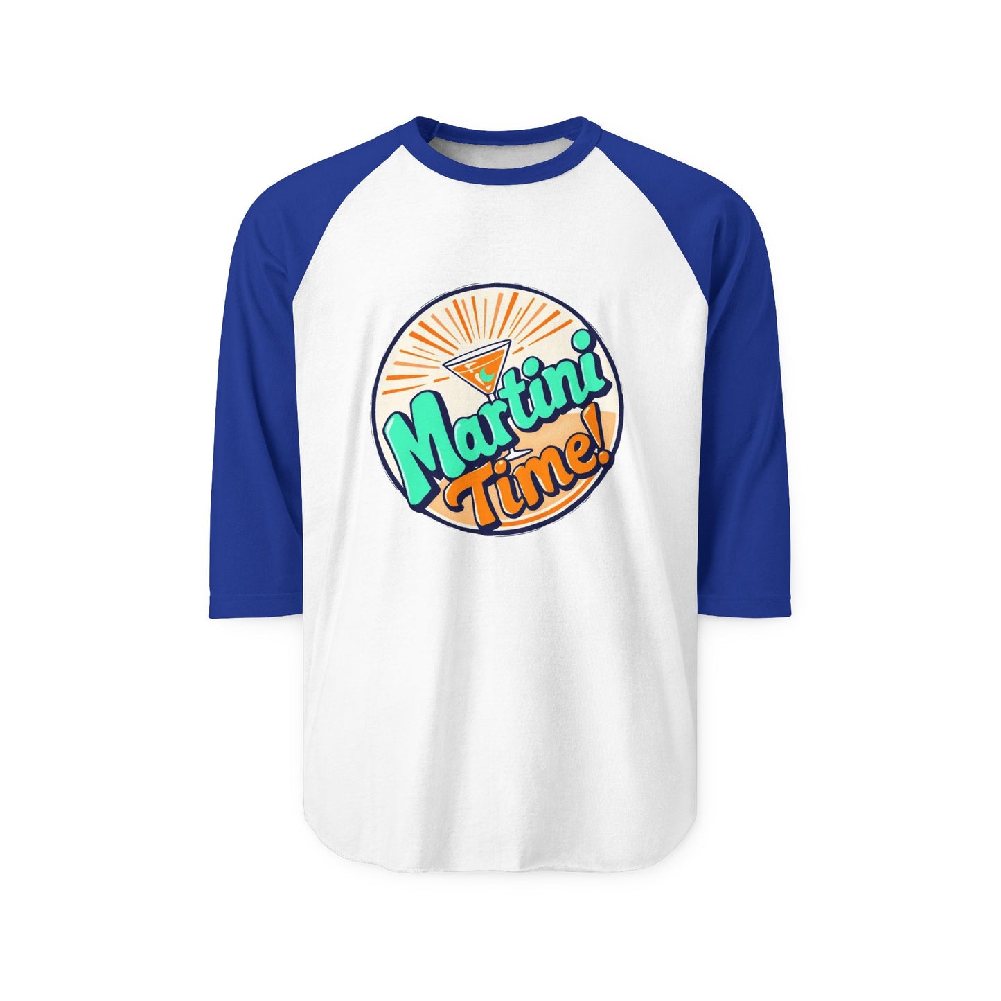 Unisex Martini Time Raglan Shirt | Casual Tee, Three-Quarter Sleeve, Drink Lover Apparel, Party Shirt, Gift for Bartenders.
