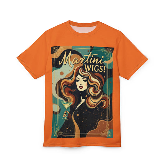 Vintage Martini Wigs Tee, Retro Cocktail Shirt, Fun Night Out T-Shirt, Lady's Night Apparel, Gift for Party Lovers.