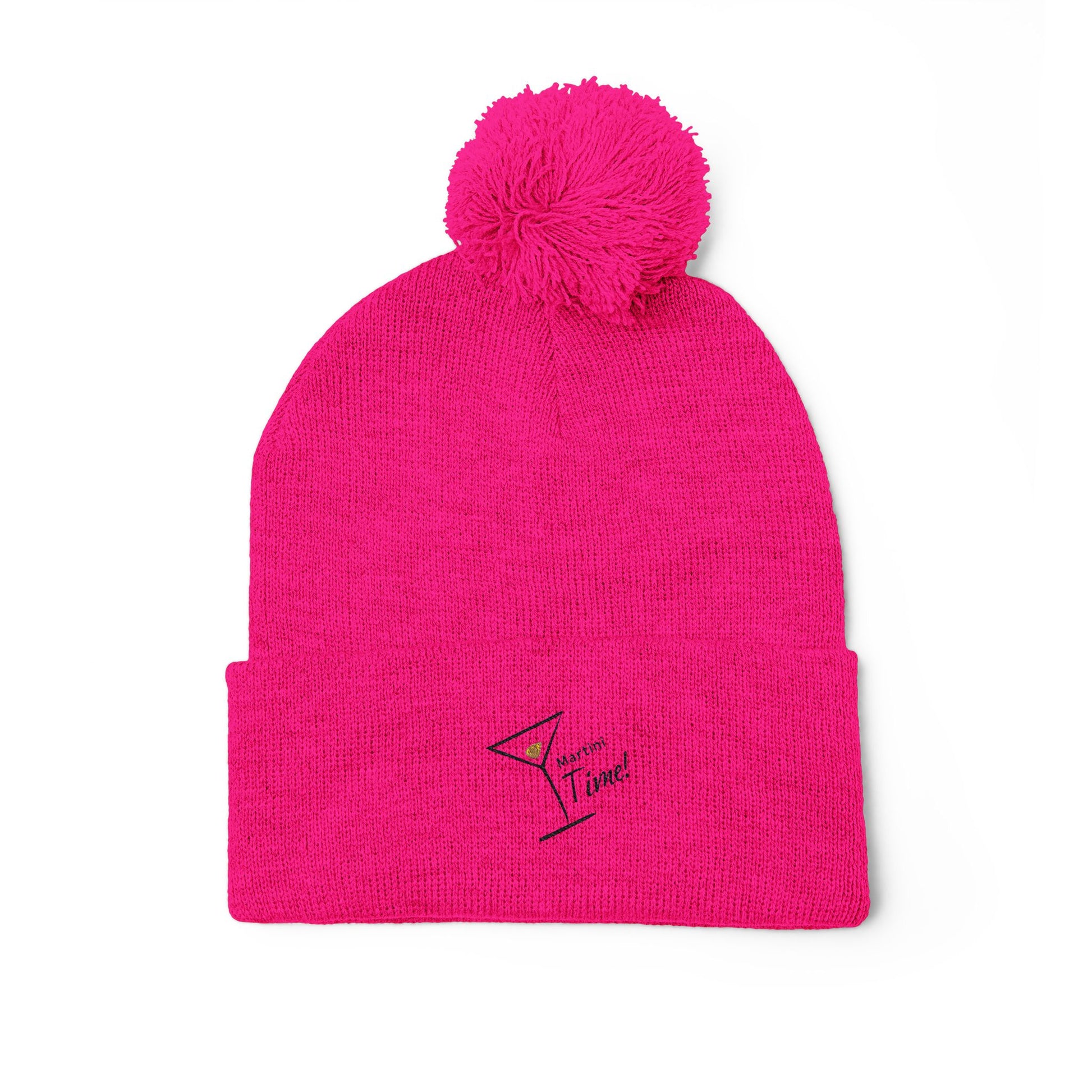 Cozy Pom-Pom Knit Cap for Cold Days, Embroidered Beanie for Winter, Perfect Gift for Friends, Outdoor Fun, Holiday Accessories.