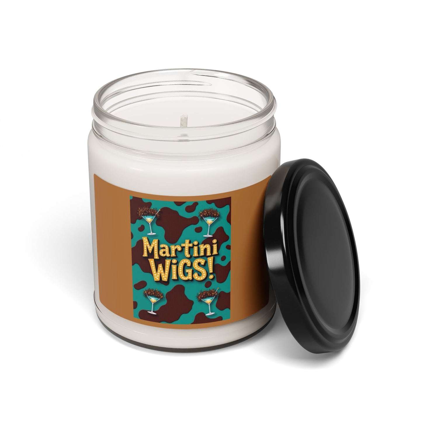 Martini Wigs Scented Soy Candle, Fun Home Decor, Gift for Friends, Party Essential, Unique Cocktail Themed Candle.