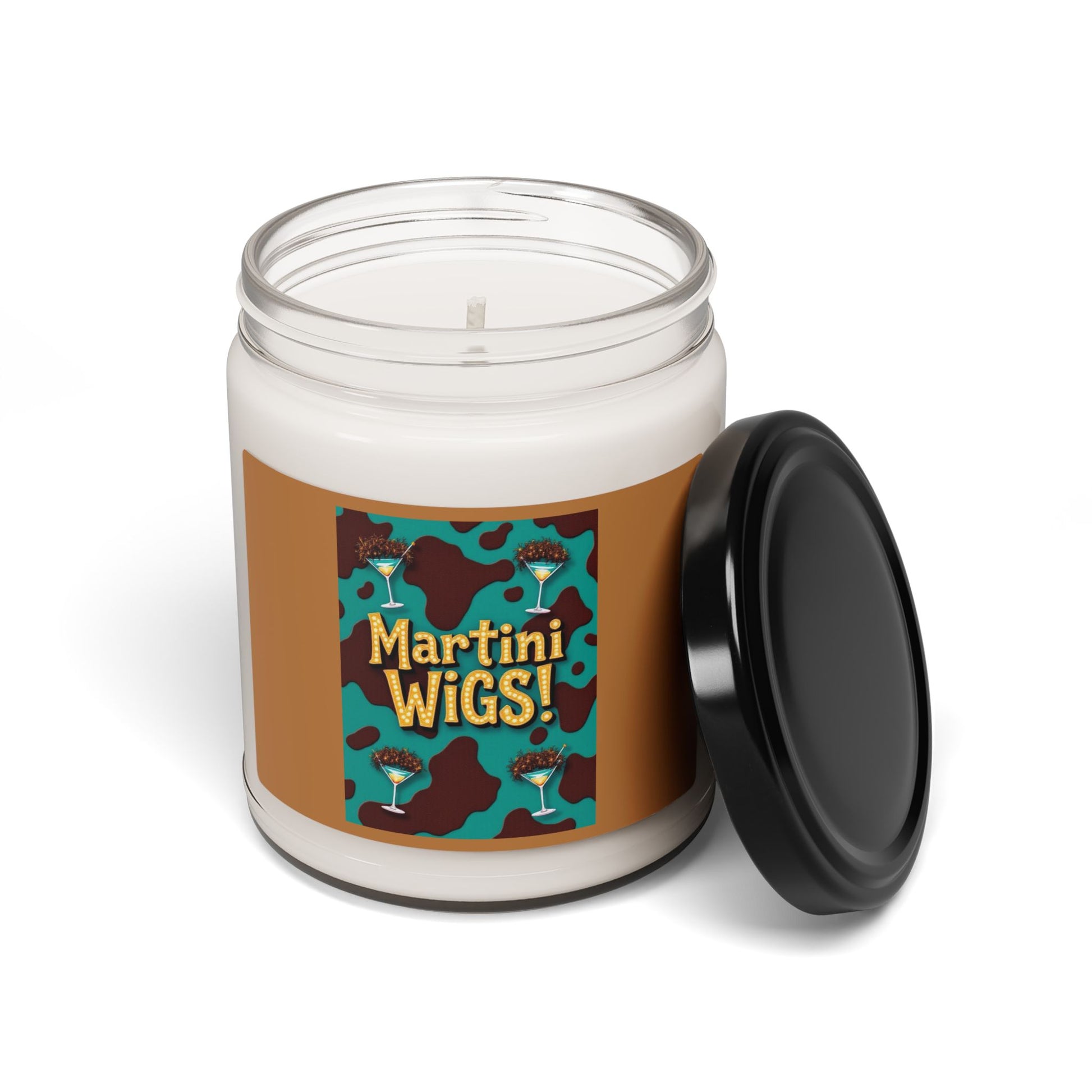 Martini Wigs Scented Soy Candle, Fun Home Decor, Gift for Friends, Party Essential, Unique Cocktail Themed Candle.