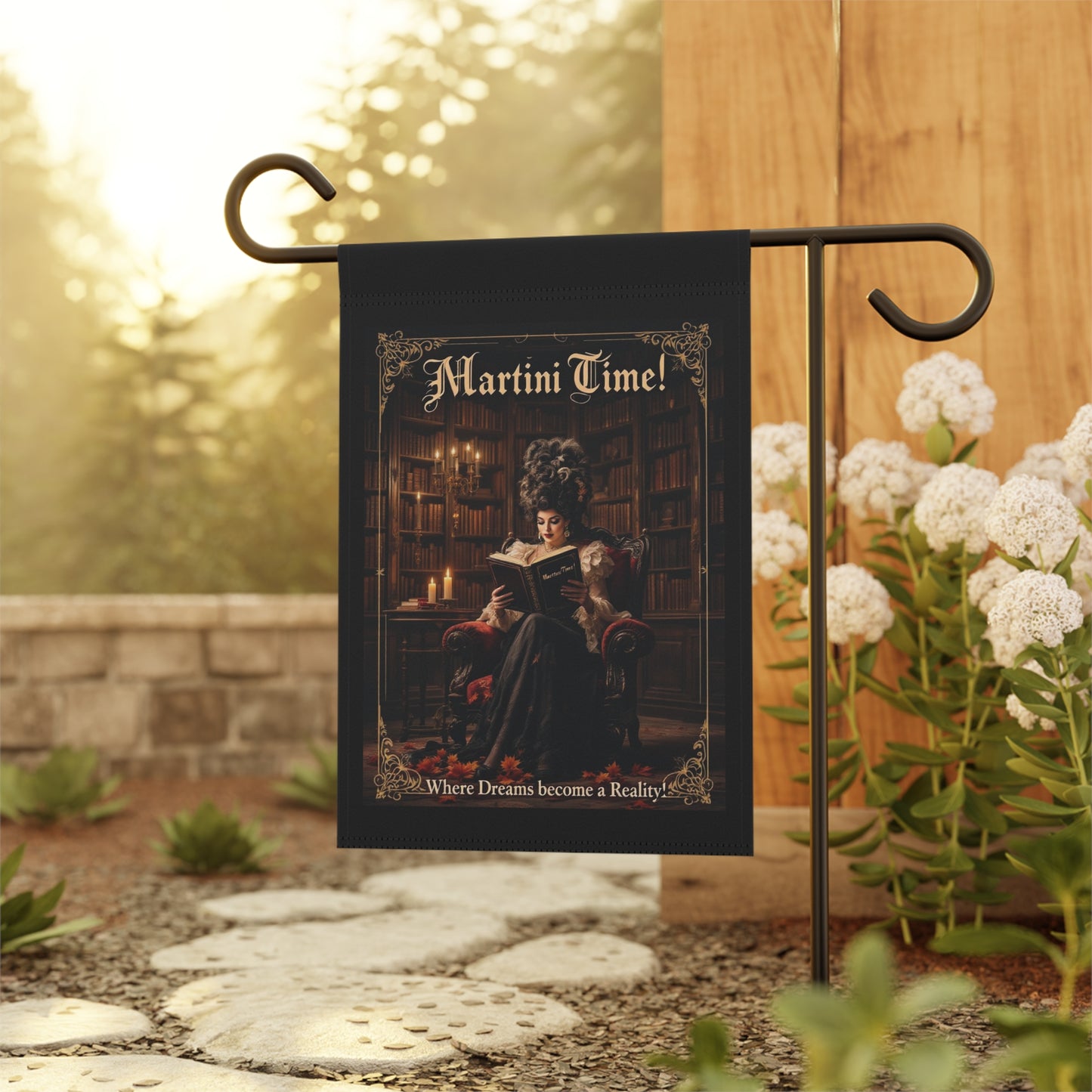 Martini Time Garden Banner, Home Bar Decor, Outdoor Flag, Party Décor, Housewarming Gift, Reading Nook Decoration.