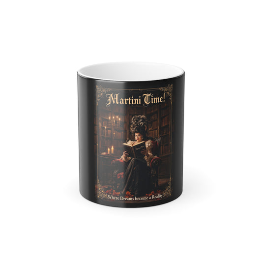 Color Morphing Mug - Martini Time, Heat Sensitive Cup, Gift for Book Lovers, Unique Home Decor, Fun Coffee Mug, Novelty Drinkware.