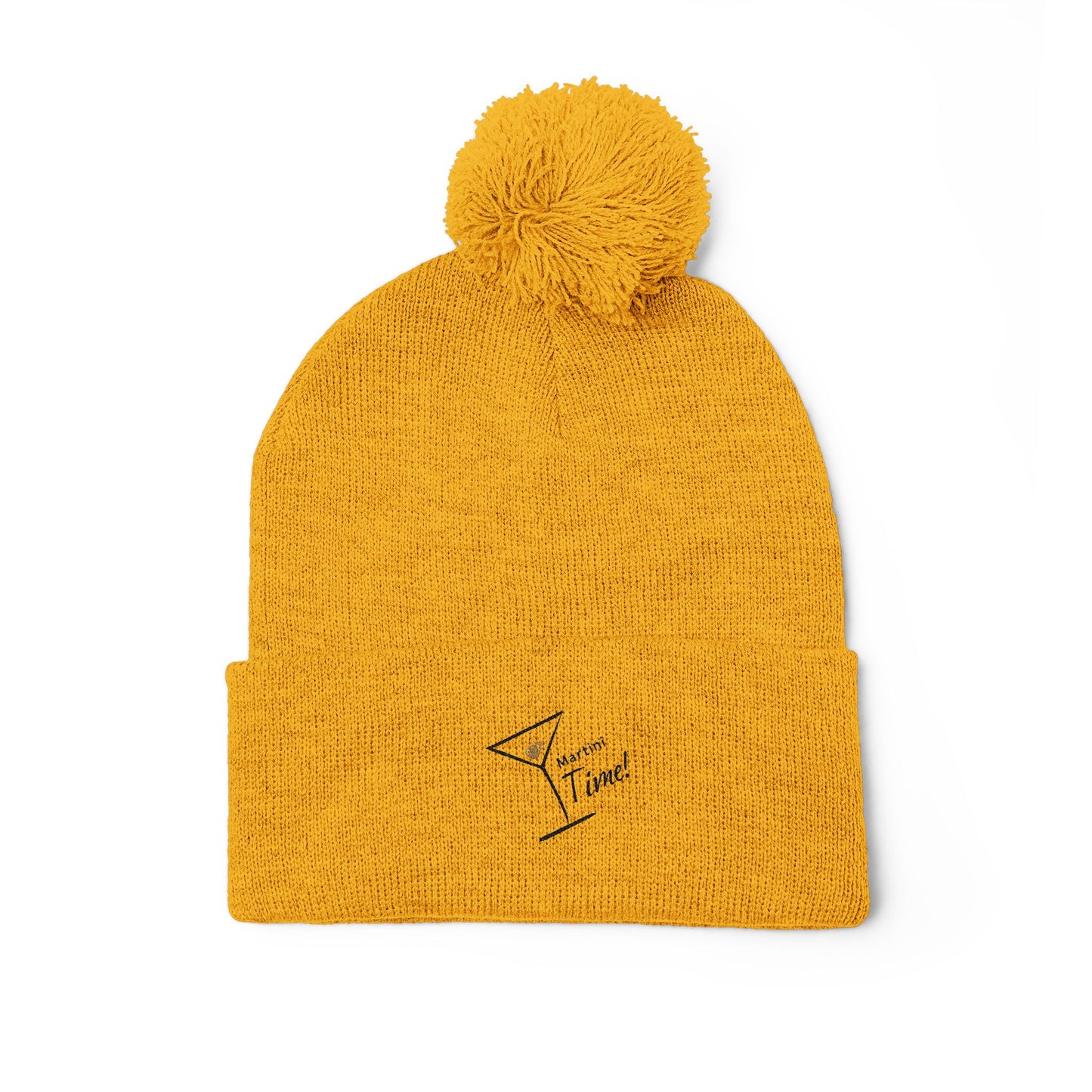 Cozy Pom-Pom Knit Cap for Cold Days, Embroidered Beanie for Winter, Perfect Gift for Friends, Outdoor Fun, Holiday Accessories.