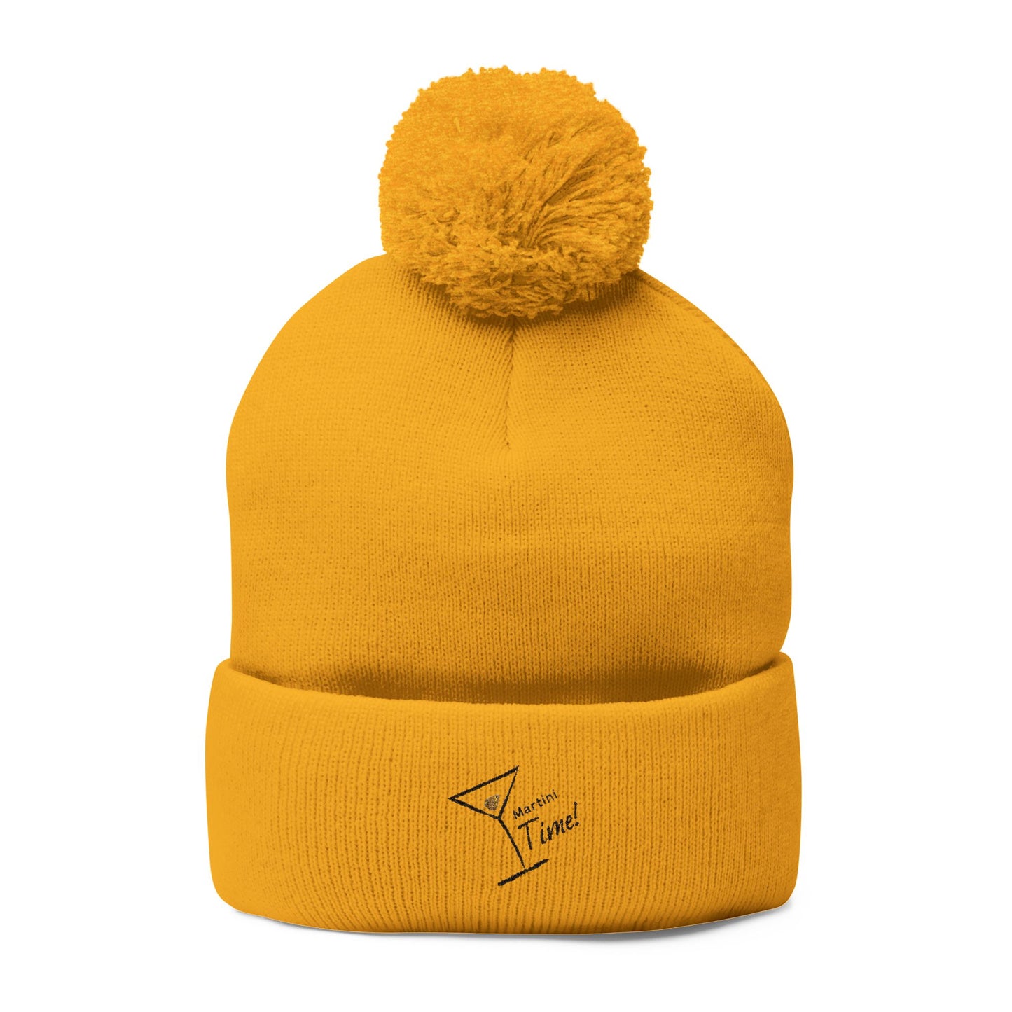 Cozy Pom-Pom Knit Cap for Cold Days, Embroidered Beanie for Winter, Perfect Gift for Friends, Outdoor Fun, Holiday Accessories.