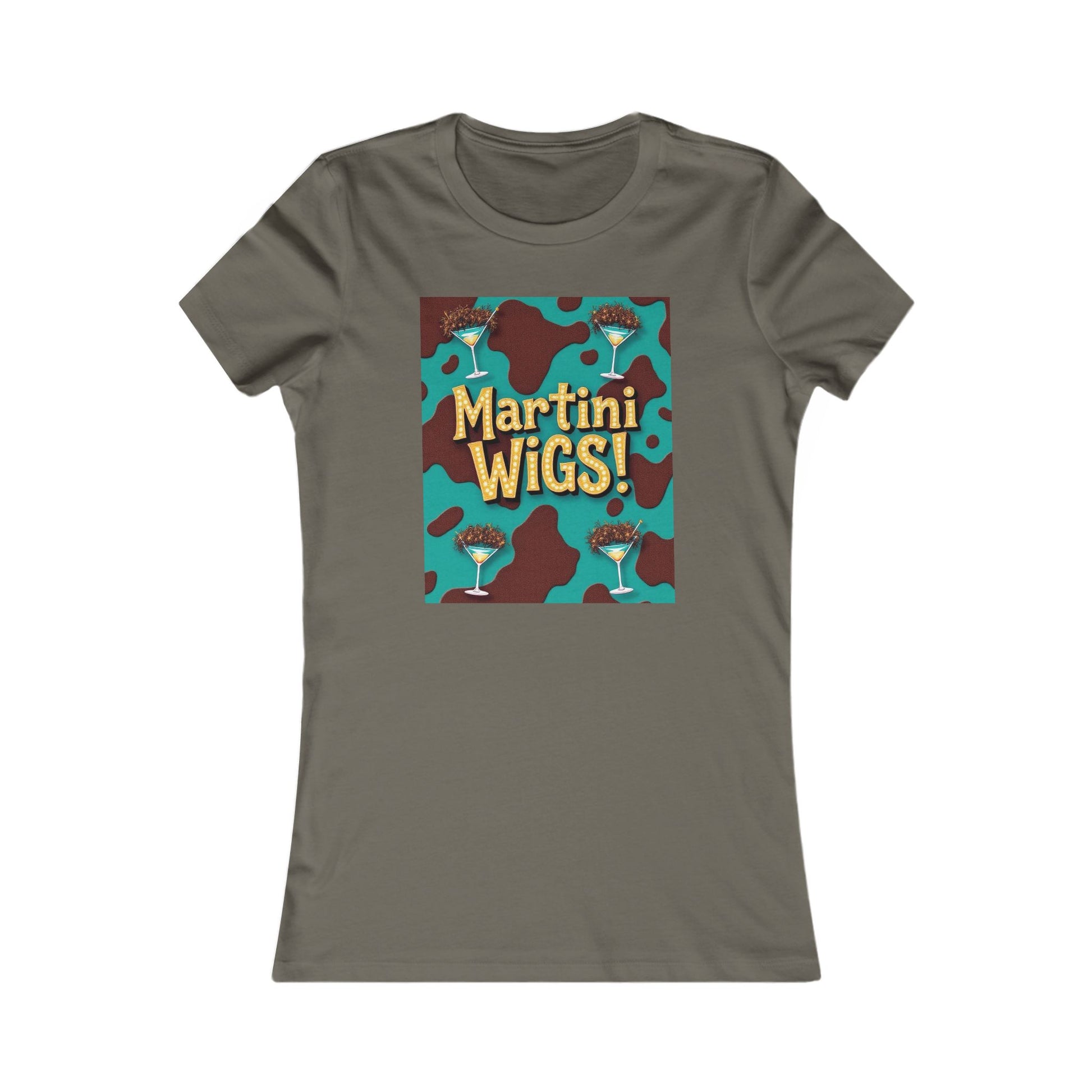 Martini Wigs Women's Tee, Fun Party T-Shirt, Cocktail Lover Gift, Unique Graphic Top, Women's Casual Wear, Birthday Celebration.
