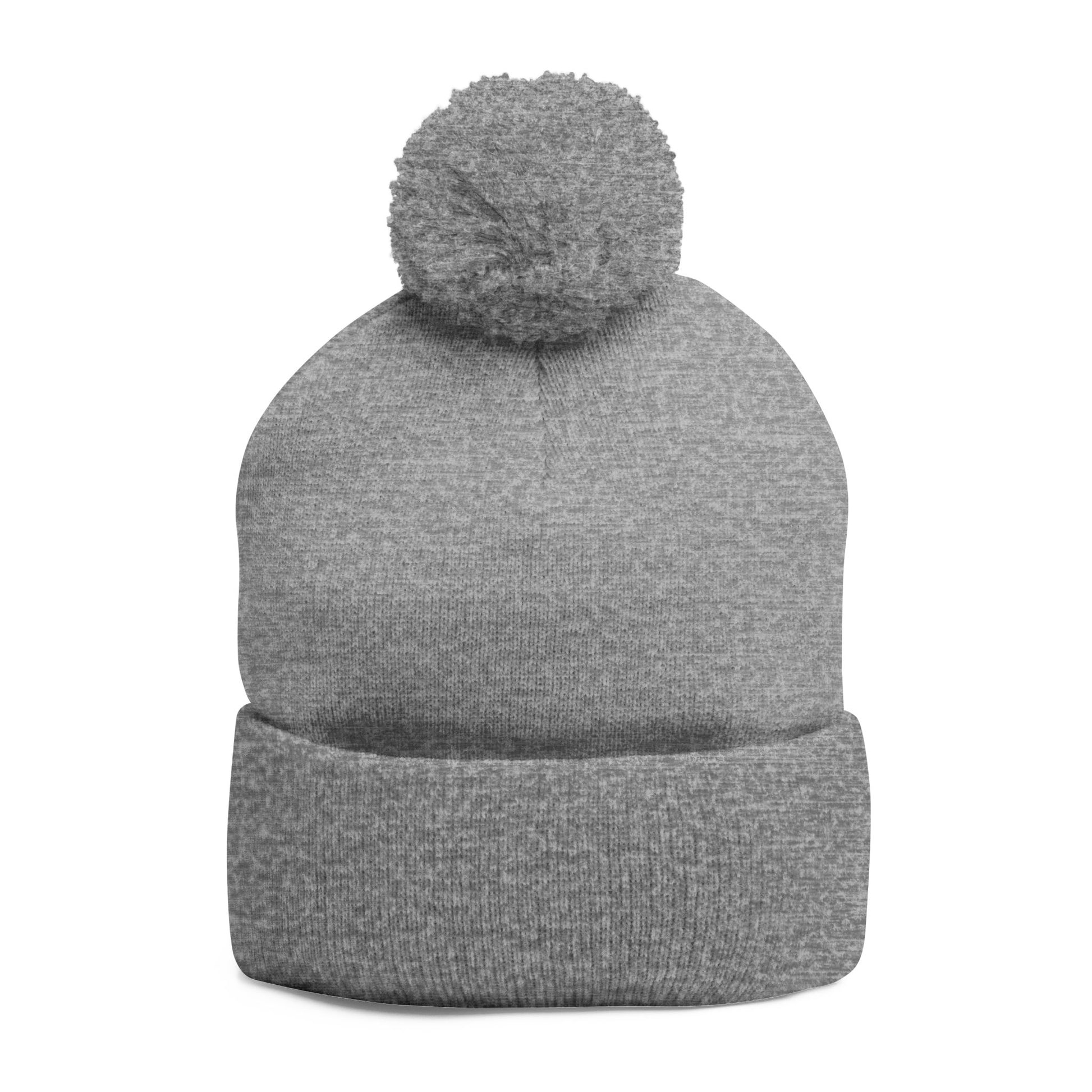 Cozy Pom-Pom Knit Cap for Cold Days, Embroidered Beanie for Winter, Perfect Gift for Friends, Outdoor Fun, Holiday Accessories.