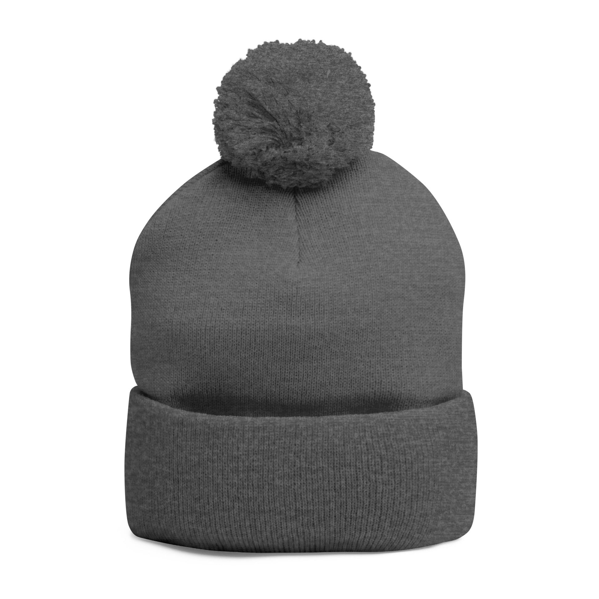 Cozy Pom-Pom Knit Cap for Cold Days, Embroidered Beanie for Winter, Perfect Gift for Friends, Outdoor Fun, Holiday Accessories.
