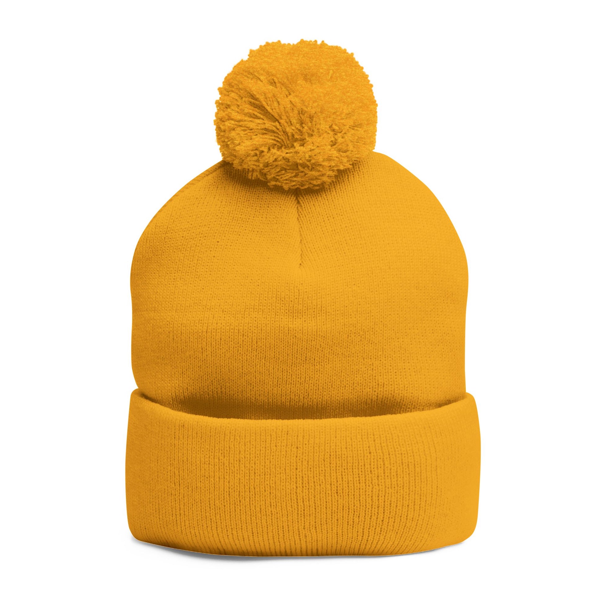 Cozy Pom-Pom Knit Cap for Cold Days, Embroidered Beanie for Winter, Perfect Gift for Friends, Outdoor Fun, Holiday Accessories.