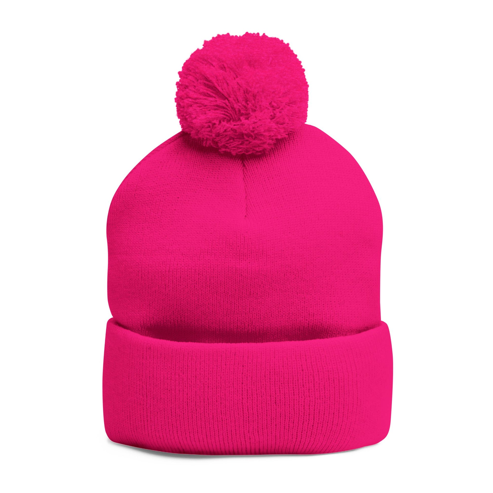 Cozy Pom-Pom Knit Cap for Cold Days, Embroidered Beanie for Winter, Perfect Gift for Friends, Outdoor Fun, Holiday Accessories.