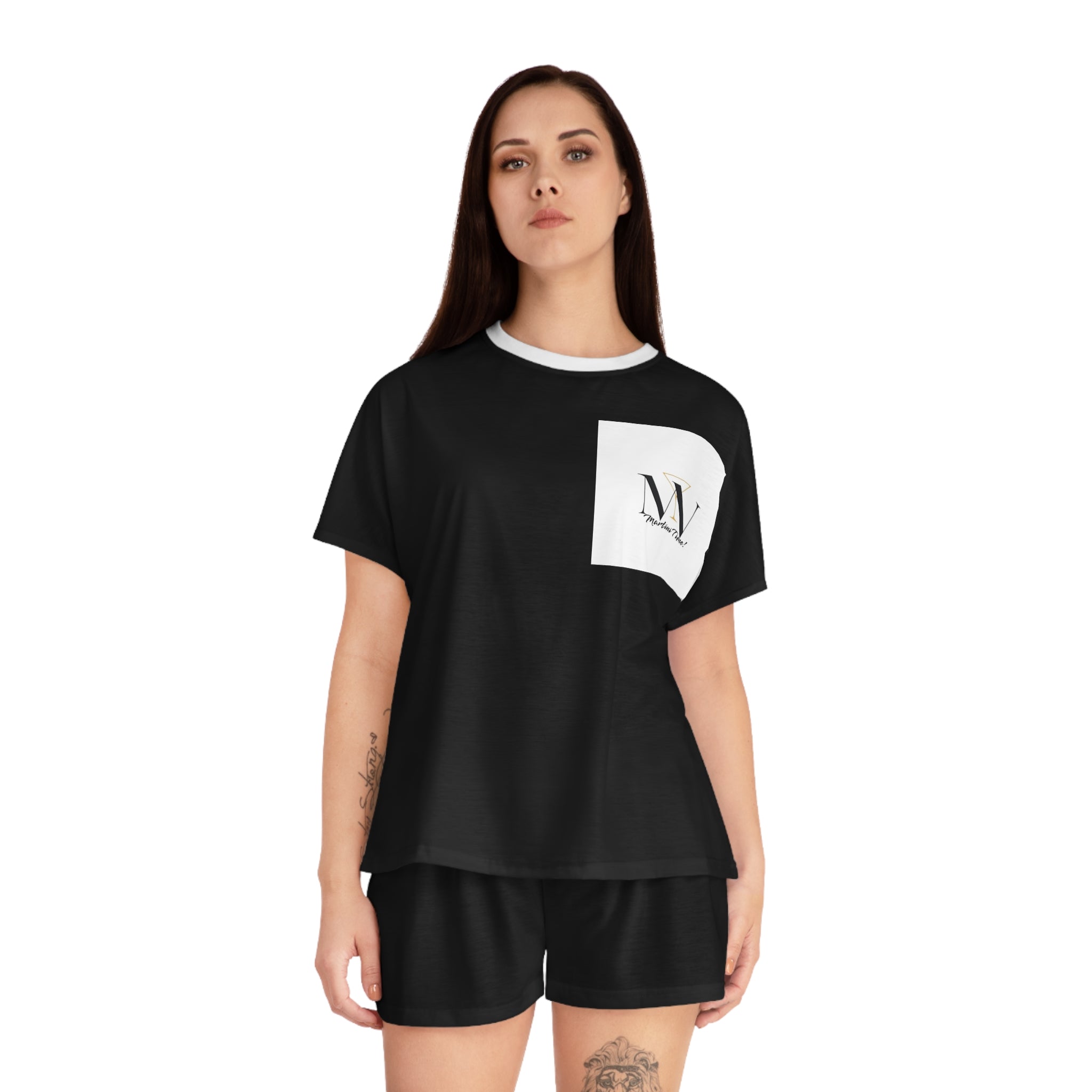 Chic Women's Black Short Pajama Set - Cozy & Stylish Sleepwear