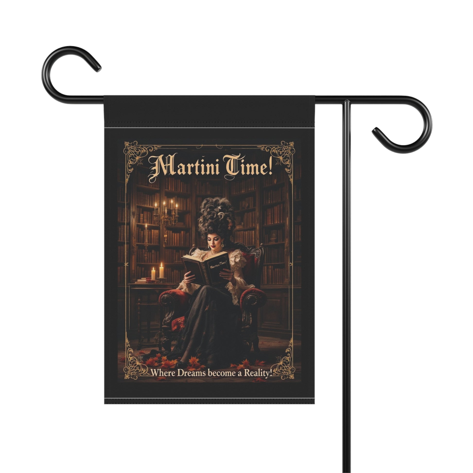 Martini Time Garden Banner, Home Bar Decor, Outdoor Flag, Party Décor, Housewarming Gift, Reading Nook Decoration.
