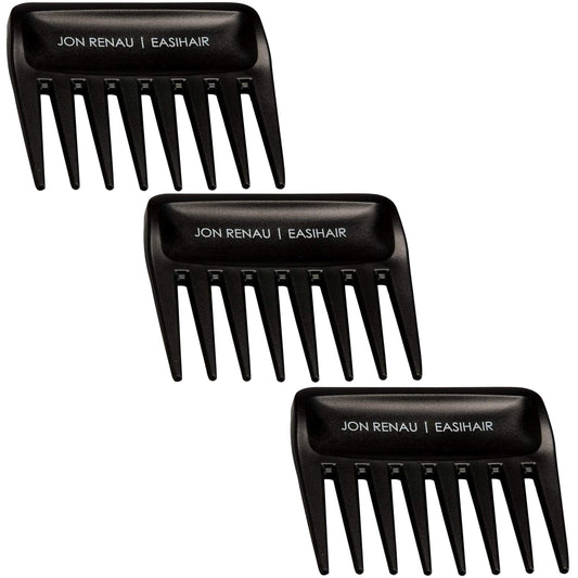 Jon Renau Wide Tooth Comb - Detangling Comb For Synthetic, HD Fiber & Human Hair (3-Pack)