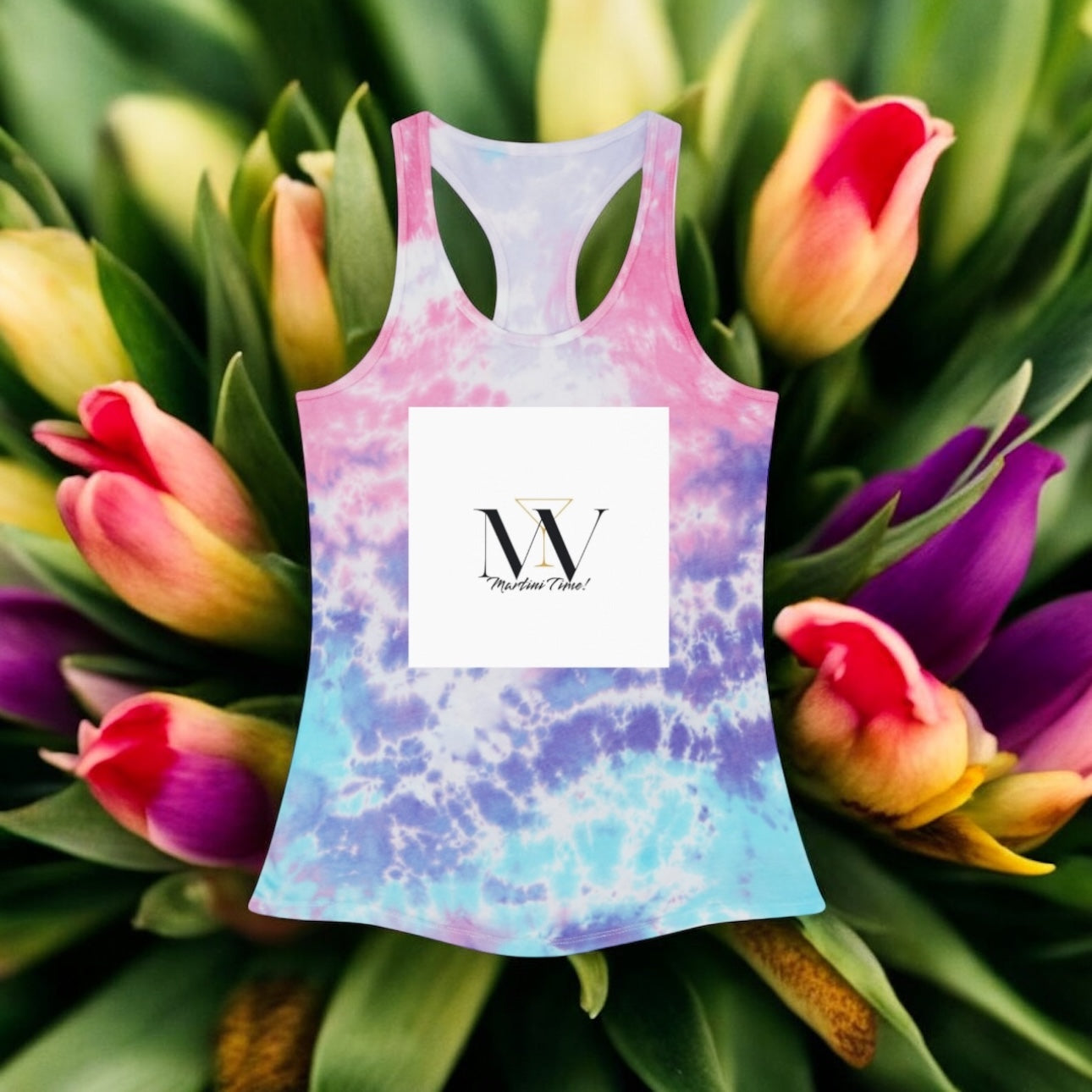 Vibrant Tie Dye Racerback Tank Top - Stylish Summer Essential for Any Occasion