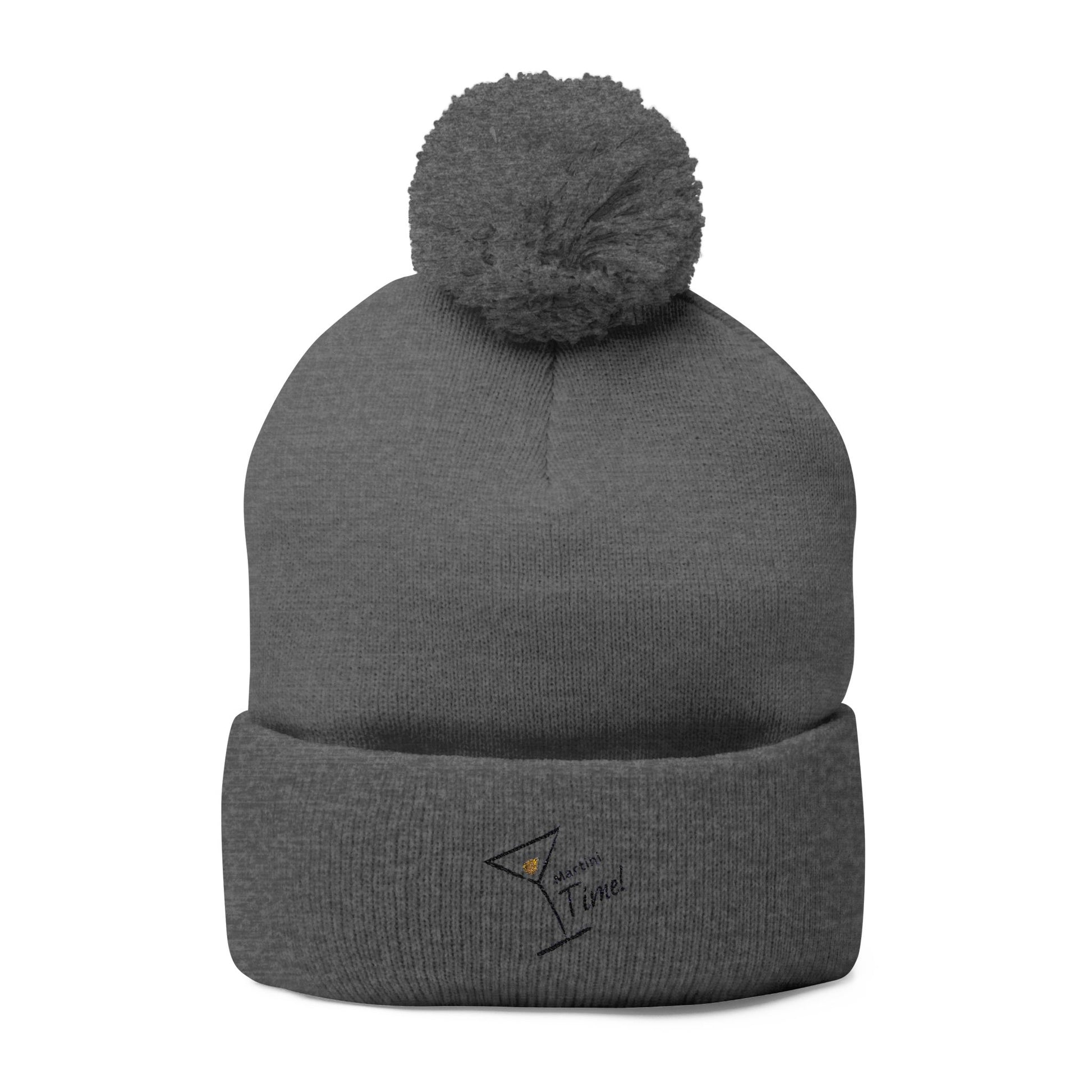 Cozy Pom-Pom Knit Cap for Cold Days, Embroidered Beanie for Winter, Perfect Gift for Friends, Outdoor Fun, Holiday Accessories.