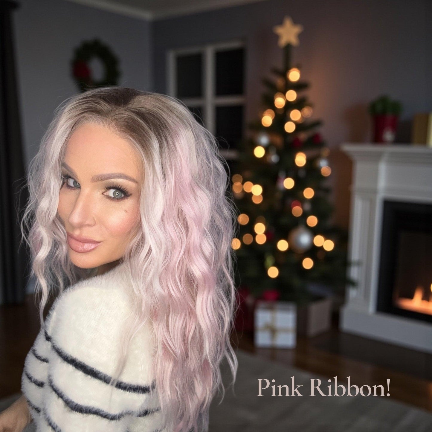 Pink Ribbon- universal-In Stock- actual wig pictured here. This is an auction for the sample only lace cut ships immediately ! No code use allowed on auctions