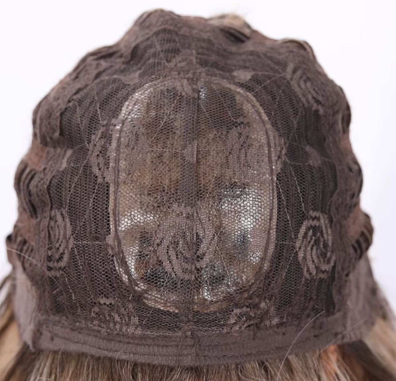Mrs. Hawn- Beautiful SCALPATINA Wig! Means you can part it anywhere in the scalpatina area. 4”x4” parting space.