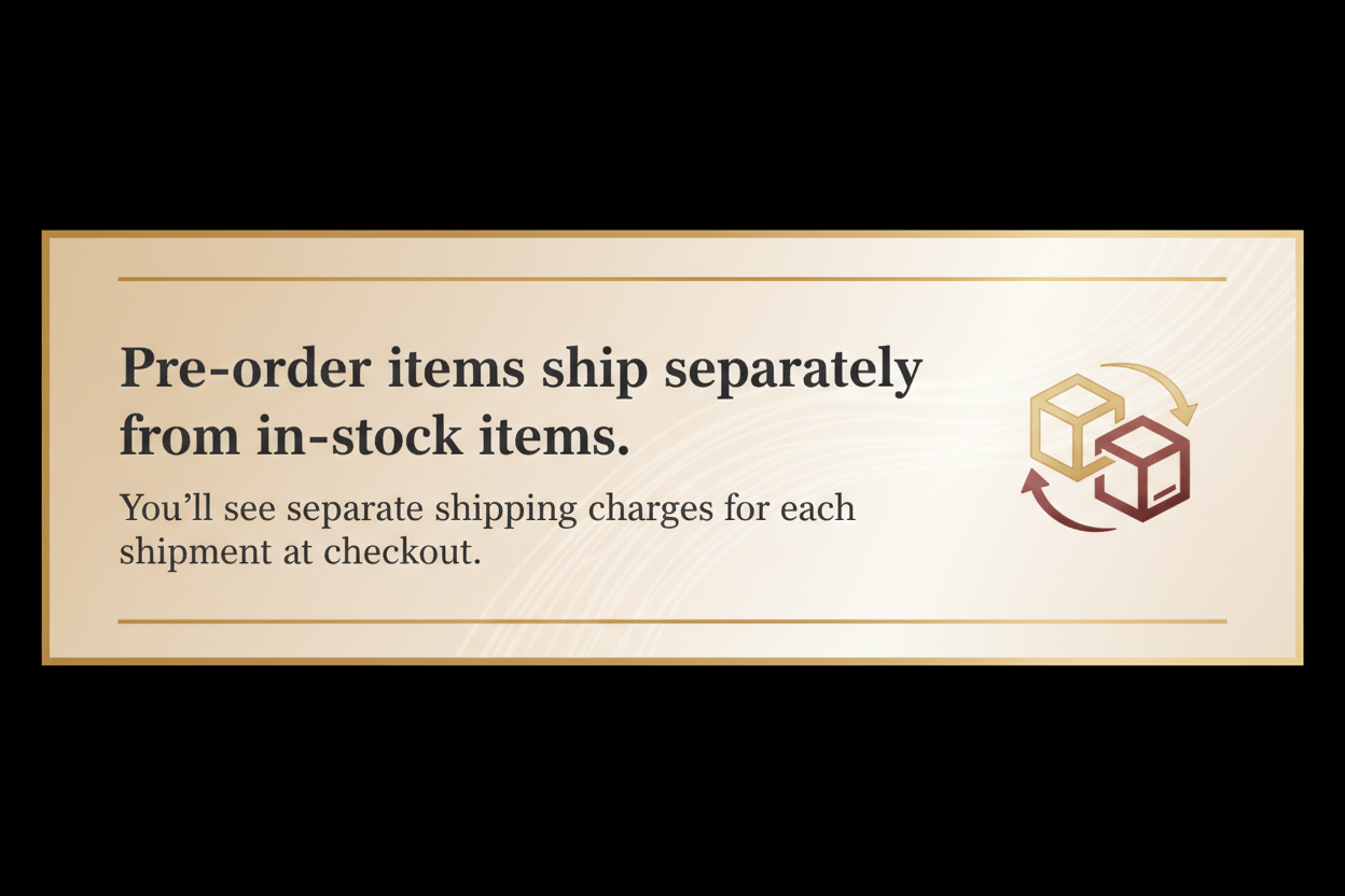 Pre-order shipping notice banner